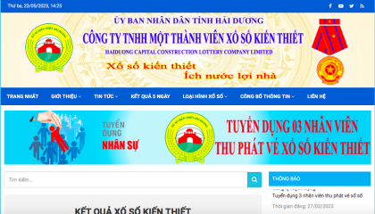 Công ty TNHH một thành viên Xổ số kiến thiết Hải Dương chính thức đưa trang thông tin điện tử: xoso.haiduong.gov.vn vào hoạt động