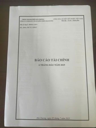 Báo cáo tài chính 6 tháng đầu năm 2025