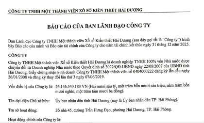 Báo cáo mục tiêu TQKHKD năm 2026 của Công ty XSKT Hải Dương